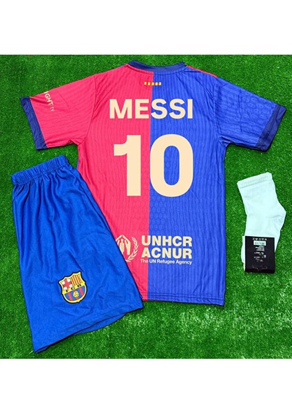 Barcelona 2024/25 Yeni Sezon #10 Lionel Messi Çocuk Forması (Iç Saha)