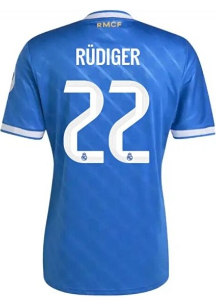 Real/madrid 2025/26 Antonio Rüdiger /22/ Alternatif 3. Mavi Yetişkin Forması