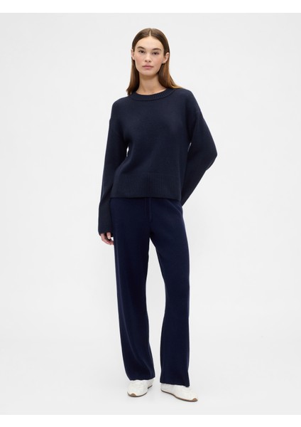 Kadın Lacivert Cashsoft Relaxed Crewneck Kazak fırsatları