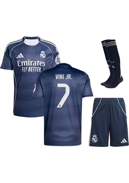 Real/madrid 2025/26 Vini Jr //7 Alternatif Alternatif Çocuk Forması 4 Lü Set