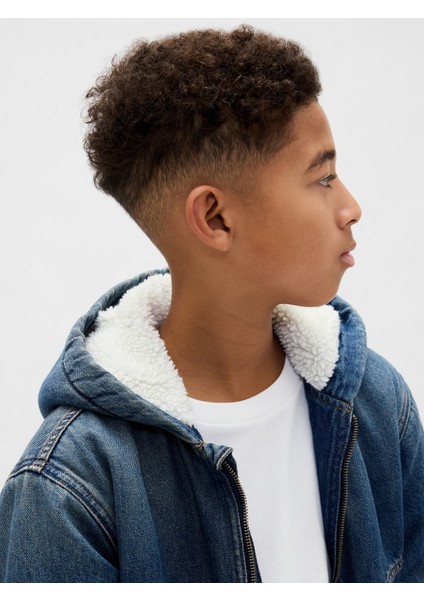 Erkek Çocuk Mavi Sherpa Astarlı Fermuarlı Ceket fiyatları