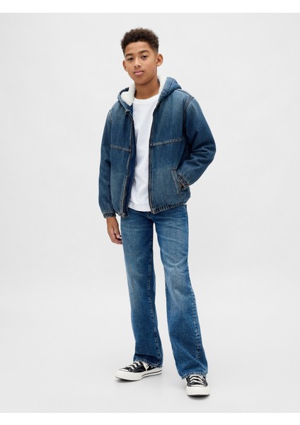 Erkek Çocuk Mavi Sherpa Astarlı Fermuarlı Ceket fırsatları