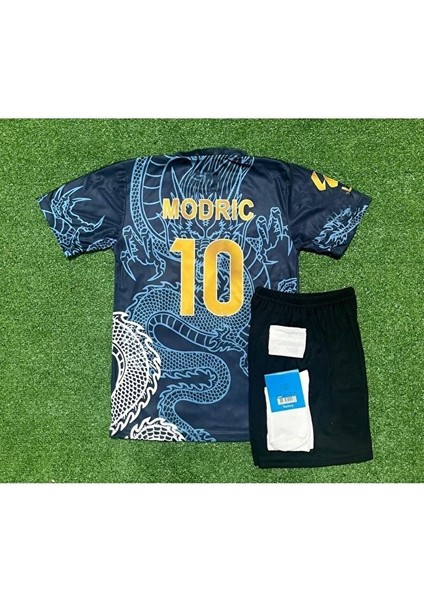 R̴.m̴a̴d̴r̴i̴d̴ 2026 Luka Modric 2024/24 Sezonu Dragon Desenli Konsept Çocuk Forması 4'lü Set