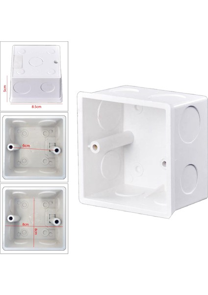Anahtar Priz Kasası Sıva Üstü Sıva Altı 8X8CM