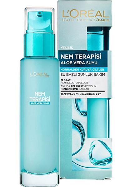Loreal Paris Nem Terapisi Aloe Vera Suyu 70 ml Normalden Kuruya Ciltler Için