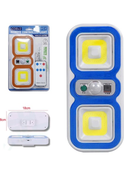 Lamba Kamp Feneri Sensörlü Cob LED Şarjlı Kumandalı
