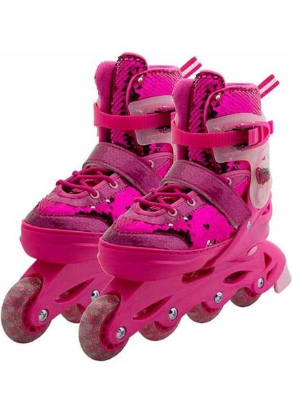 Rising Sports Inline 4 Teker Paten Pembe Payetli Kız Erkek Çocuk Oyuncak Eğitici Oyuncaklar