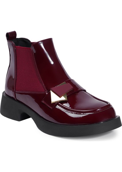 Bordo Casual Rugan Deri Kadın Bot fiyatları