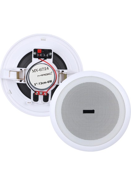 Magıc MW-6724 Alçıpan Tavan Hoparlör 13CM 6 Watt Beyaz