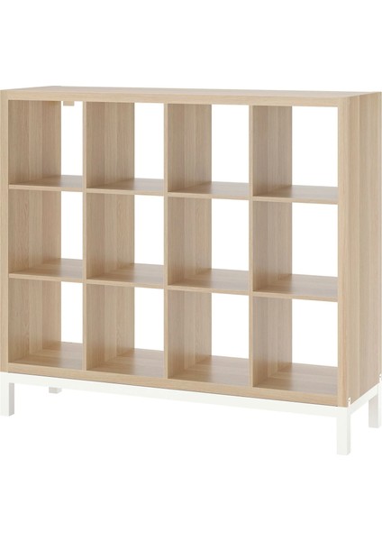 Kallax Açık Raf Ünitesi Ağartılmış Meşe Görünümlü Beyaz 147 x 129 cm