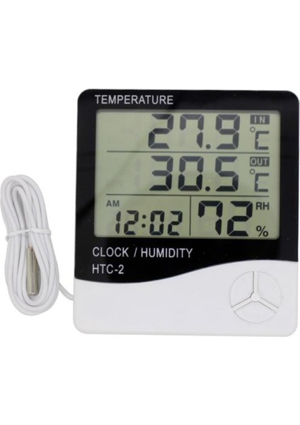 İç Ve Dış Ortam Sıcaklığını Ölçebilen Lcd Ekran Saat Göstergeli Alarmlı Nem Ölçer Termometre (4915) Go-53-vice/(1395) indirimleri