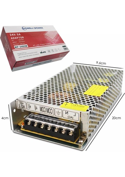 WP-2405M Metal Kasa Adaptör 24 Volt 5 Amper
