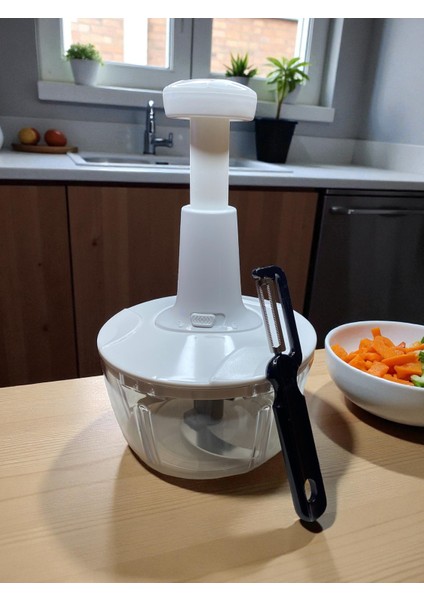 Hediyeli Manuel Rondo – 18 cm Geniş Hazneli Sebze & Meyve Doğrayıcı + Soyma Bıçağı | El Rondosu, Pratik Mutfak Yardımcısı modelleri