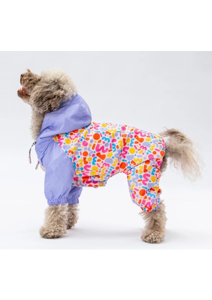 Marsala Polarlı Kedi Köpek Tulum Yağmurluk