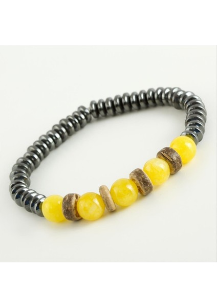 Techmrt Akik - Hametit Doğaltaş Bileklik-Sarı fiyatları