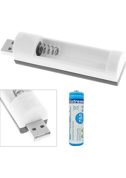 Narıta C-824 Pil Şarj Aleti Tekli USB Aa-Aaa + Pil Ni-Mh Ni-Cd Li-Ion