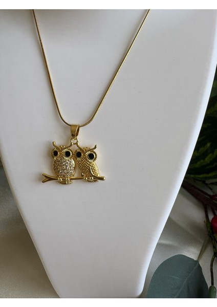 316L Çelik Taşlı Ikili Baykuş Model Kolye-Şık ve Anlamlı Tasarım Çelik Kolye fırsatları