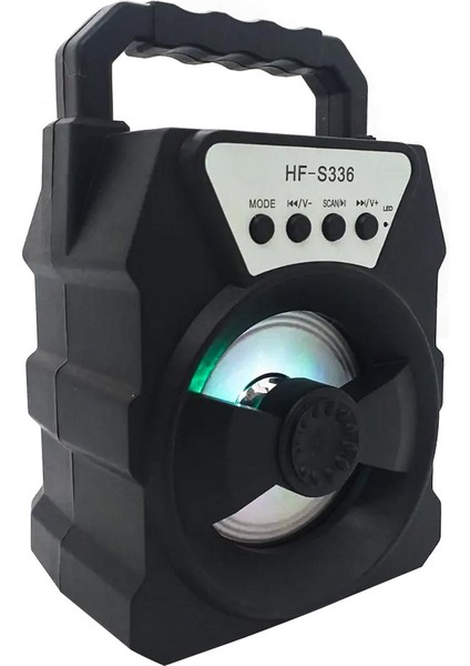HF-S336 Müzik Kutusu Şarjlı Bluetooth USB Sd Aux Ledli