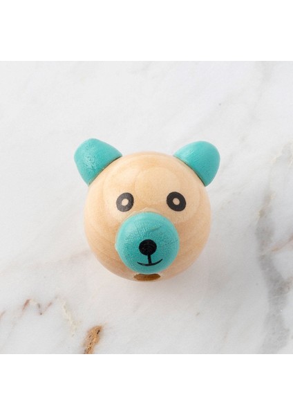 Loren 1 Adet Kulağı Yeşil Ayıcık Figürlü Ahşap Bon