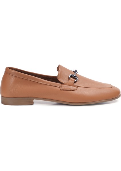 Taba Loafer Hakiki Deri Kadın Ayakkabı
