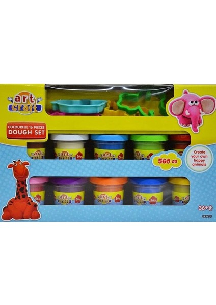 Bfs 03290 Art Craft 16 Parça Hamur Seti-Rengarenk / 560 gr fırsatları