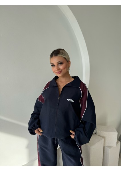Lacivert Şerit Detaylı Bomber Ceket Pantolon Takım fiyatları