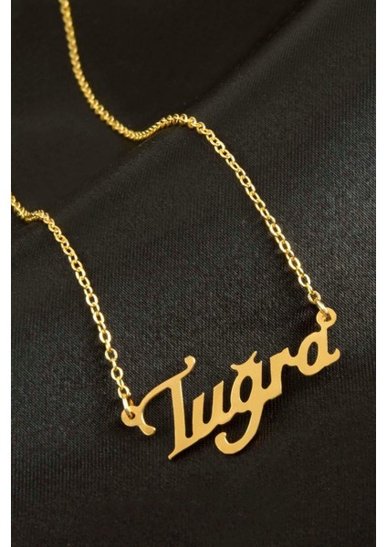 Techmrt Tuğra Isimli Kolye -Sarı