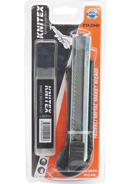 Knıtex KTX-2542 Maket Bıçağı Falçata Metal Yedekli