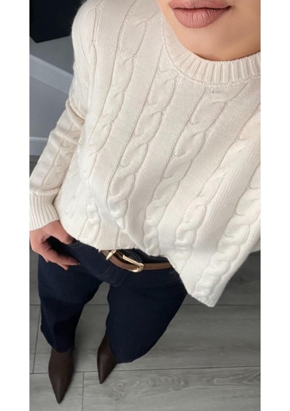 Krem Saç Örgü Kazak fiyatları