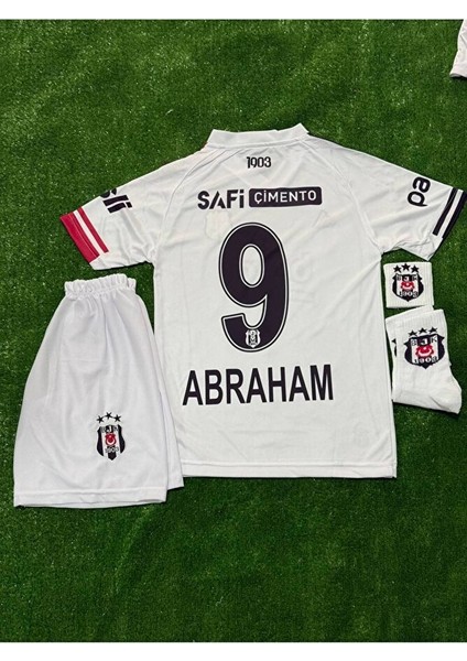 Beşiktâş' 2026 Tammy Abraham Yeni Sezon Deplasman Beyaz Çocuk Forması 4'lü Set