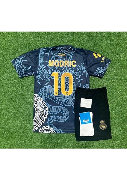 R.e.a.l M.a.d.r.i.d 2024/25 Sezonu Luka Modric Dragon Desenli Konsept Çocuk Forması 4'lü Set fiyatları