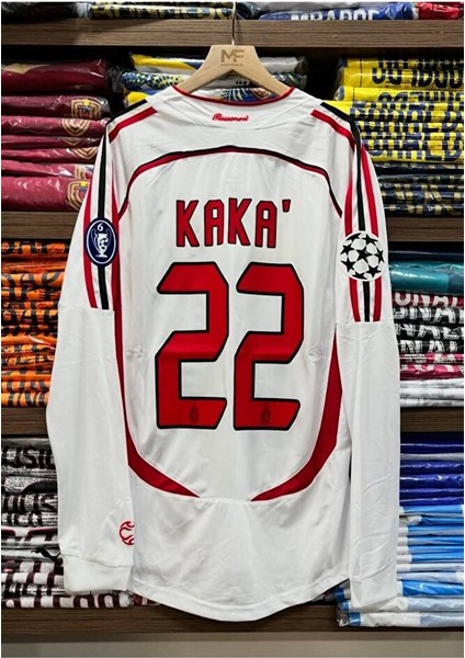 Ac.milan 2007 Kaka Efsane Nostalji Deplasman Beyaz Uzun Kollu Yetişkin Forması