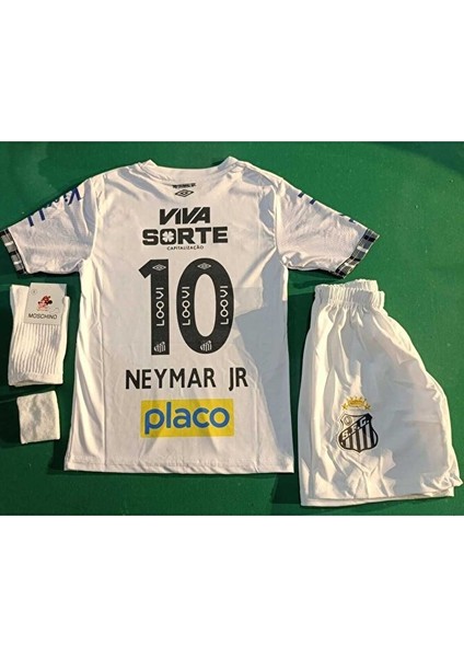 Santos Neymar 2025 Yeni Sezon Çocuk Forması Çorap Bileklik Hediyeli