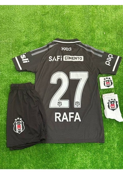 Beşiktâş' 2026 #rafa Silva# Yeni Sezon Alternatif Yakalı Siyah Çocuk Forması 4'lü Set
