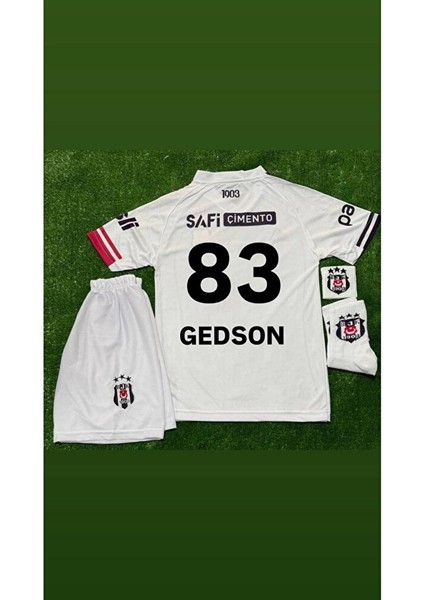 Beşiktâş' 2026 Gedson Fernandes Yeni Sezon Deplasman Beyaz Çocuk Forması 4'lü Set