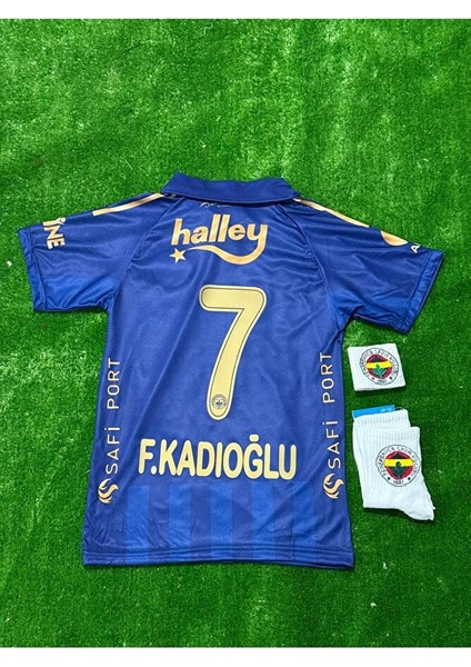 FENERBÃHÇE/.2026 Ferdi Kadıoğlu Alternatif Yaka Lacivert Yeni Sezon Çocuk Forma 4'lü Set
