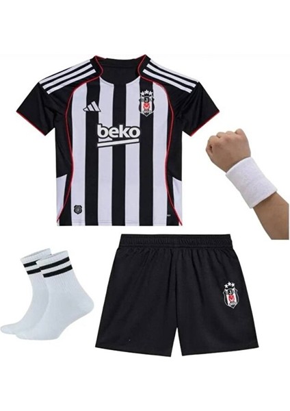2026 Beşiktâş' Abraham Yeni Sezon Iç Saha Parçalı Çocuk Forması 4'lü Set modelleri
