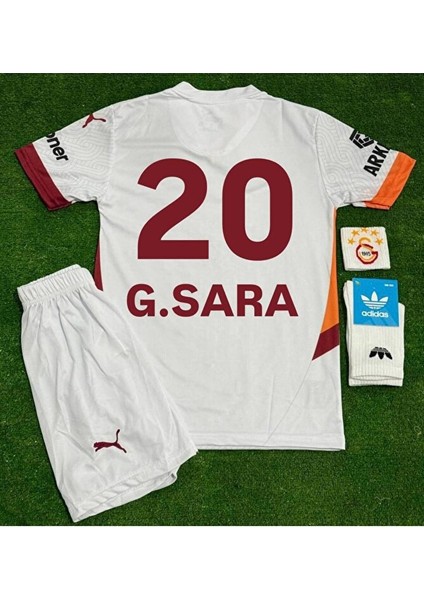 Galatâsarây. 2024/25 G.sara Deplasman Beyaz Yeni Sezon Çocuk Forması 4'lü Set