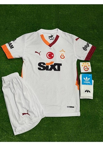 Galatâsarây. 2024/25 G.sara Deplasman Beyaz Yeni Sezon Çocuk Forması 4'lü Set fiyatları