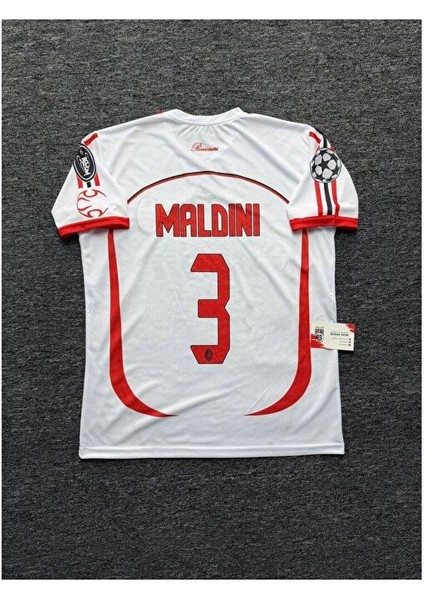 A.c Milan 2007 Sezon Maldini Retro Futbol Beyaz Yetişkin Forması