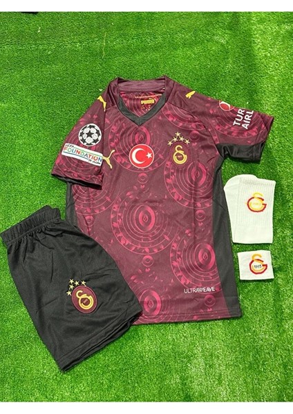 Galatâsarây. 2026 Îcârd'î Alternatif Bordo Yeni Sezon Çocuk Forması 4'lü Set fiyatları