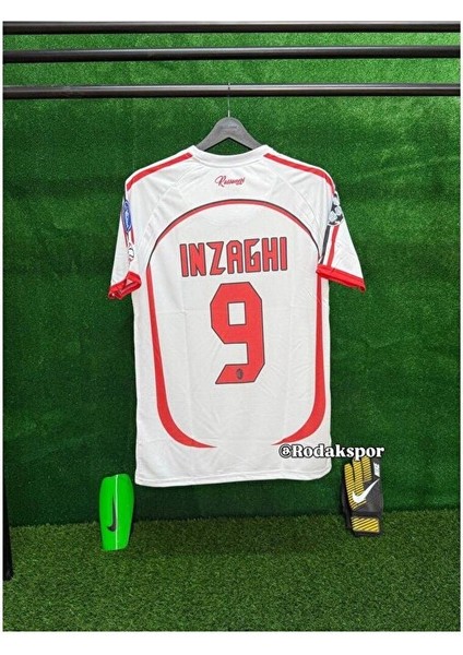 A.c Milan 2007 Sezon Filipo Inzhagi 9 Retro Futbol Beyaz Yetişkin Forması