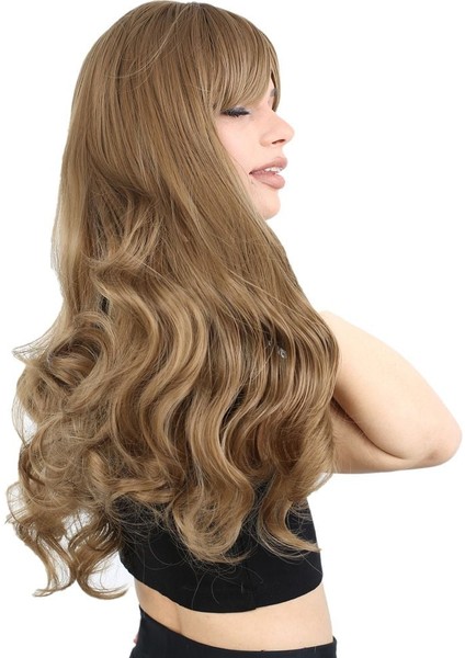 Kahküllü Uzun Dalgalı Fiber Sentetik Peruk / Bebek Kumralı modelleri