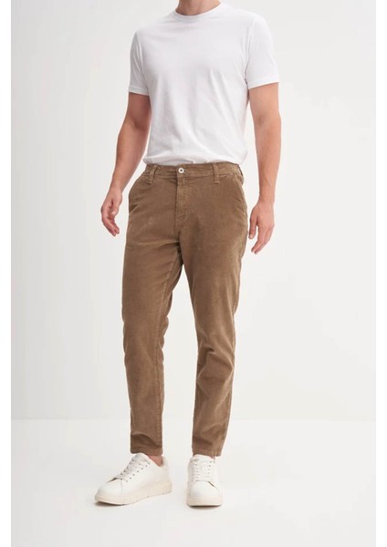 Vintage Kadife Likralı Pamuk Jogger Fit Bej Erkek Pantolon 3015 fiyatları