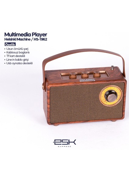 Retro Ahşap Bluetooth Radyo – Helsinki Machine HS-1962 ” fiyatları