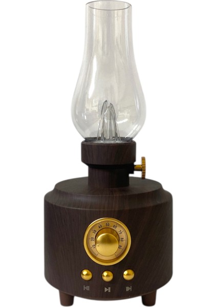 Bluetooth Hoparlör Retro Dekoratif Gaz Lambası Gece Lambası Mum Işığı Efekti Typec Şarjlı 5W