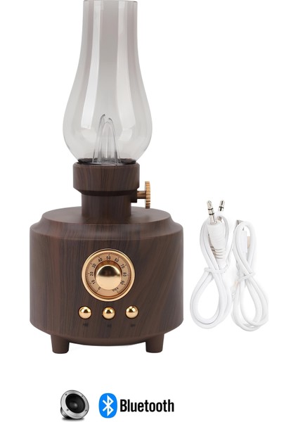 Bluetooth Hoparlör Retro Dekoratif Gaz Lambası Gece Lambası Mum Işığı Efekti Typec Şarjlı 5W modelleri