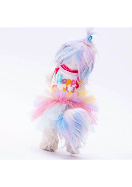 Happy Birthday Kedi Köpek Tütülü Elbise