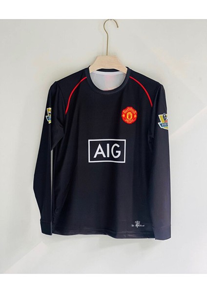 C.ronaldo United Retro Siyah Futbol Forması 2008 Uzun Kol Hava Alabilen Özel Forma Kumaşı fırsatları