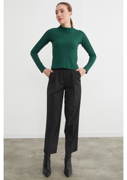 Dik Yaka Bürümcük Kumaş Bluz modelleri